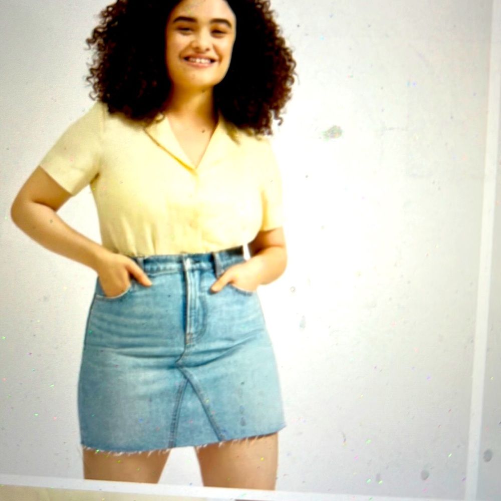 Reconstructed Denim Skirt Everlane Vintage Light Blue